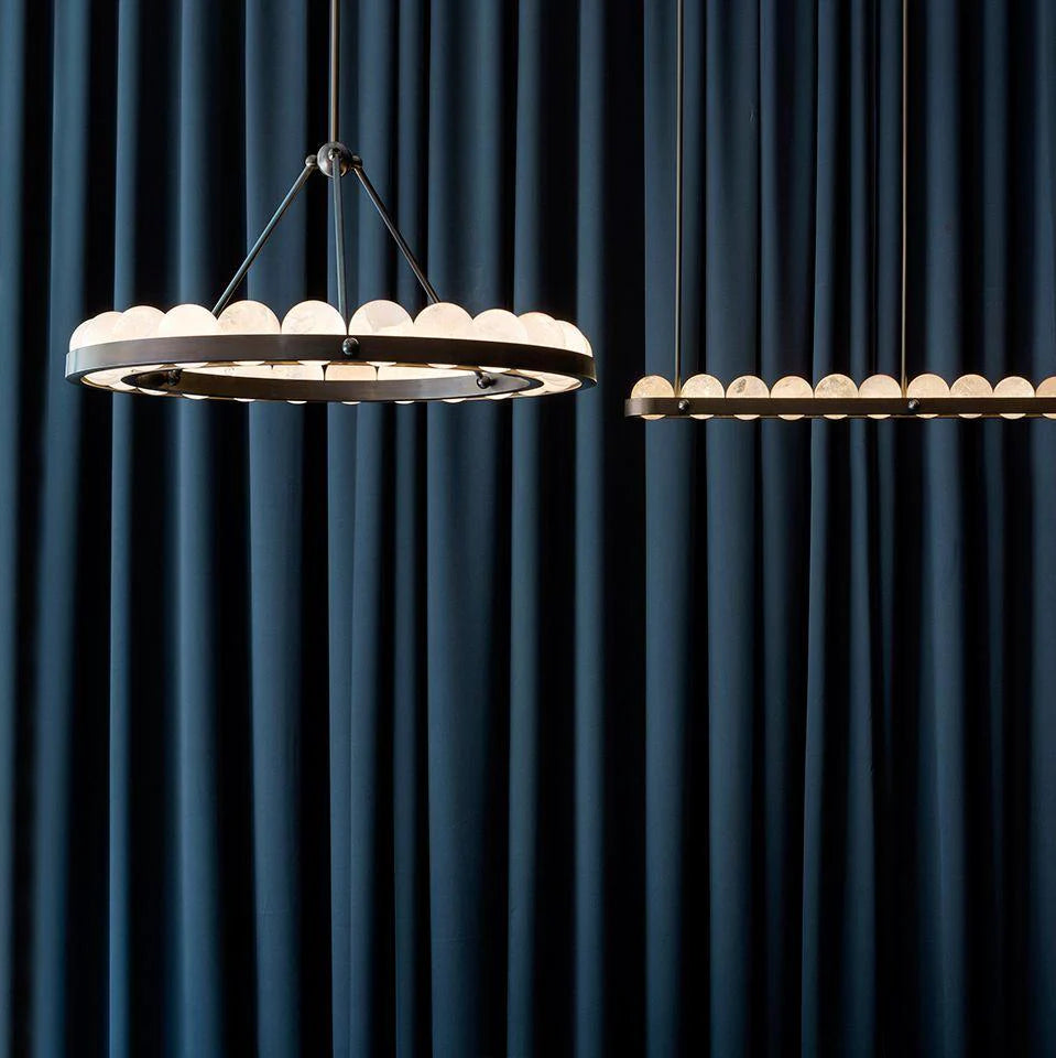 Alabaster Suter Chandelier 35.4", 46.5", 57.5"